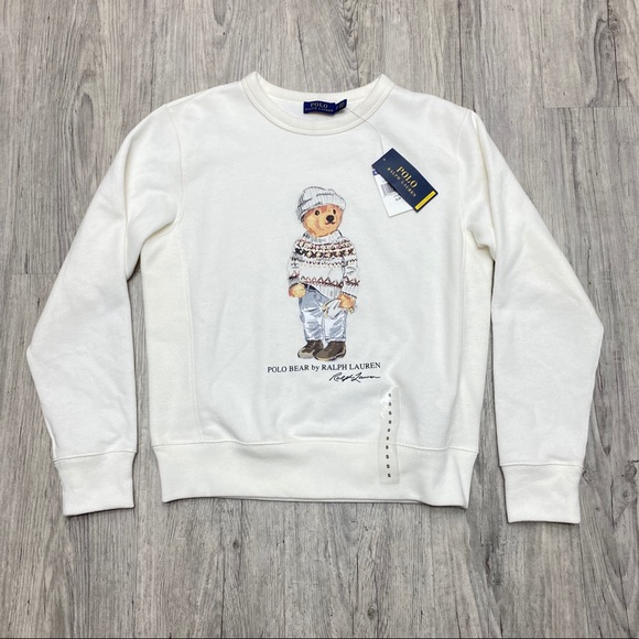 polo bear fleece sweatshirt